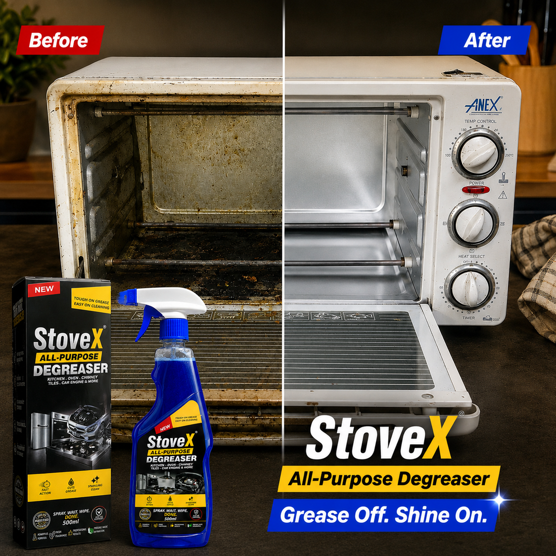 StoveX bottle for kitchen grease cleaning