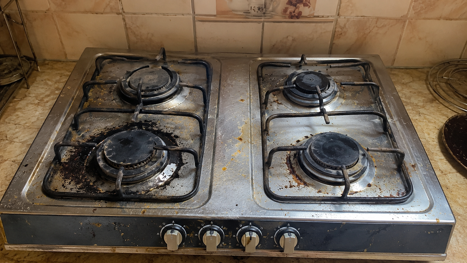 Greasy surface before using StoveX
